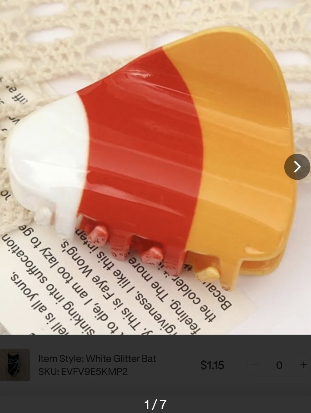 Candy Corn Hair Claw Clip